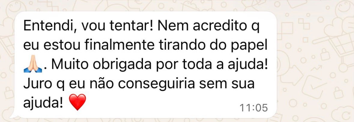 Depoimento de mentorada sobre a mentoria da Carol